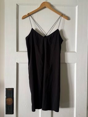 OAK + FORT Lightweight Knee-Length Spaghetti Strap Midi Slip Dress Medium
